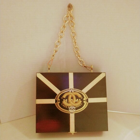 Suenos de Saundra Upcycled Collection, Casa Fernandez Black Cigar Box, Purse - Picture 5 of 7